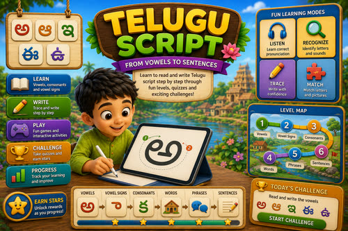 Telugu Script game preview